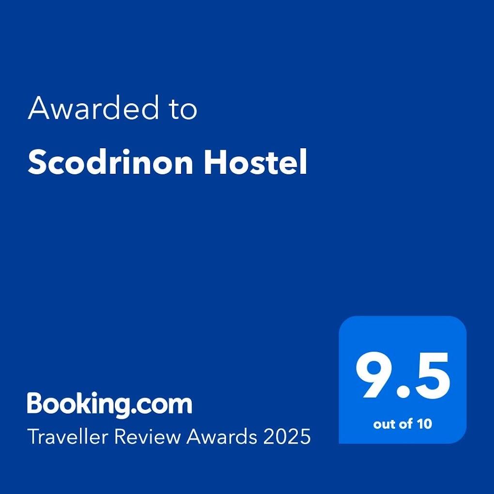 Booking award displayed at Scodrinon Hostel