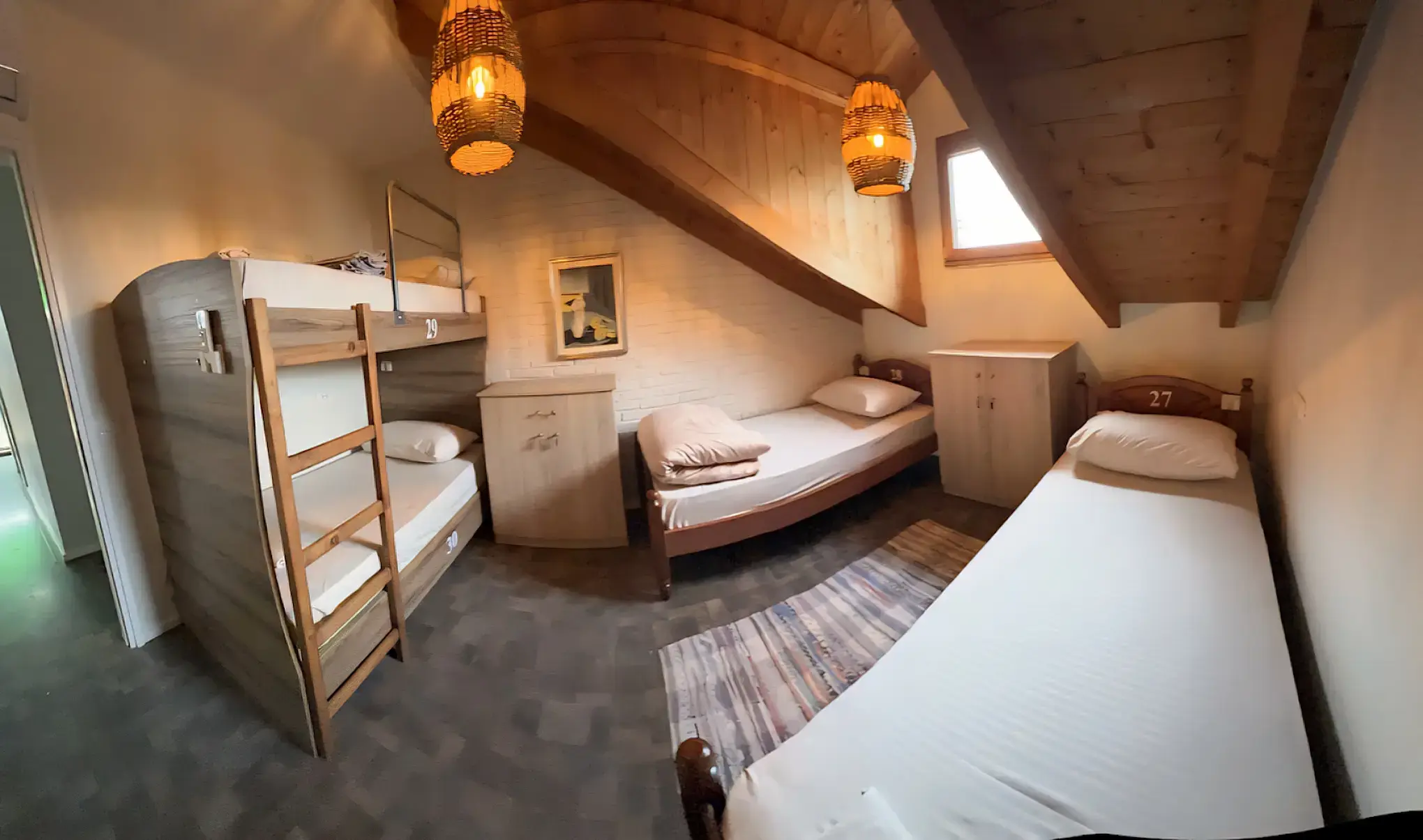 Privacy pod dorm room at Scodrinon Hostel