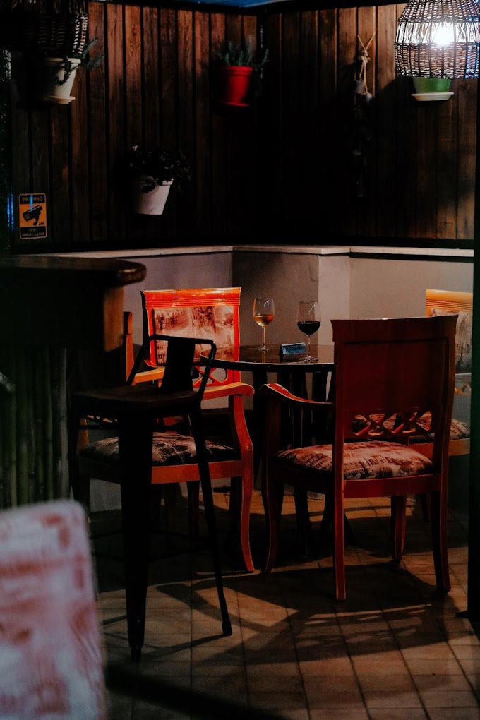 Evening drinks and conversation at the hostel