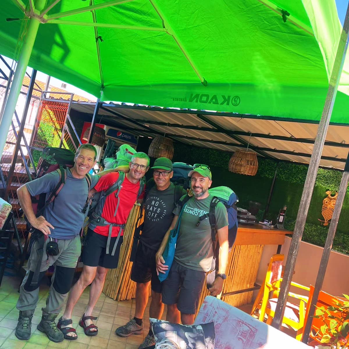 Hikers using Scodrinon Hostel as a basecamp