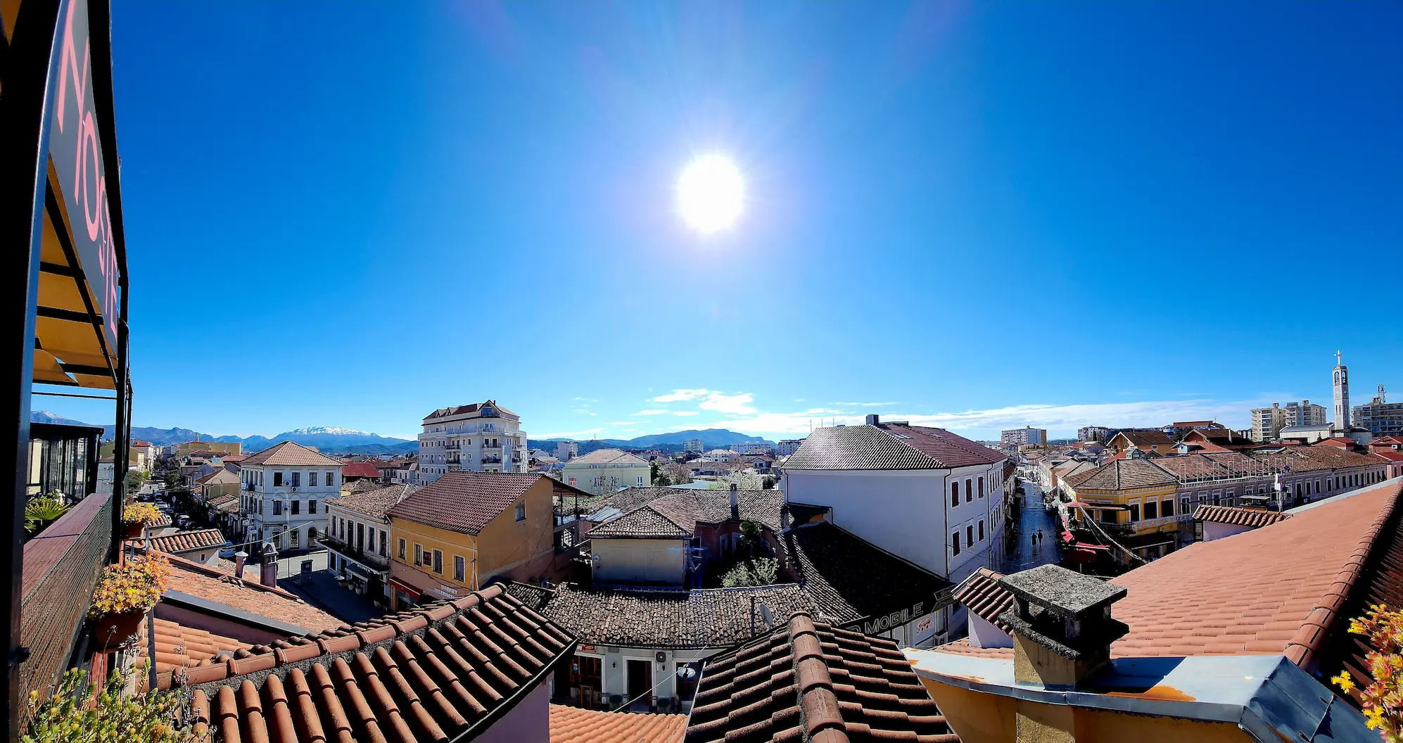 Daytime rooftop outlook in Shkoder